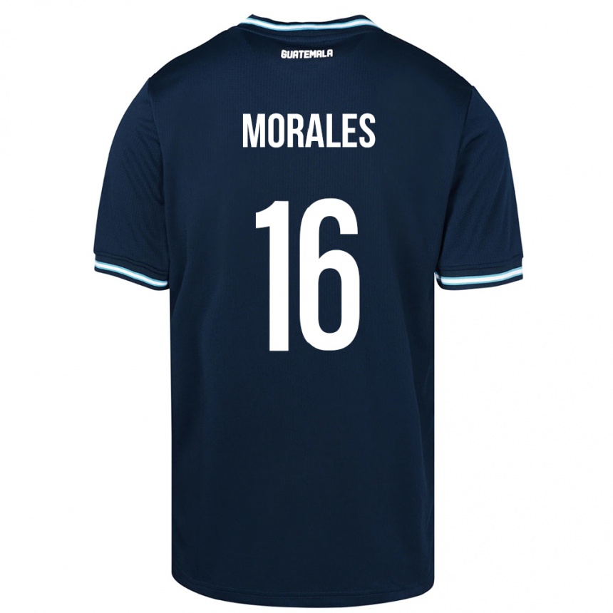 メンズフットボールグアテマラJosé Morales#16青アウェイシャツ24-26ジャージーユニフォーム
