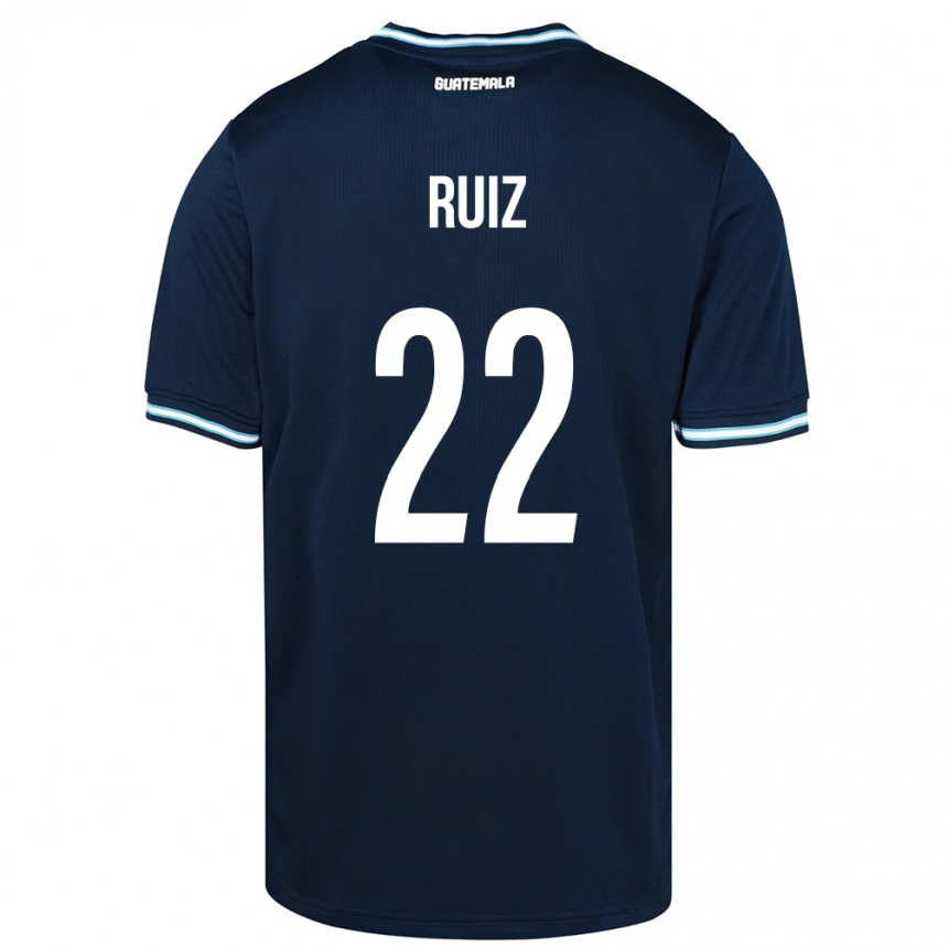 メンズフットボールグアテマラKevin Ruiz#22青アウェイシャツ24-26ジャージーユニフォーム