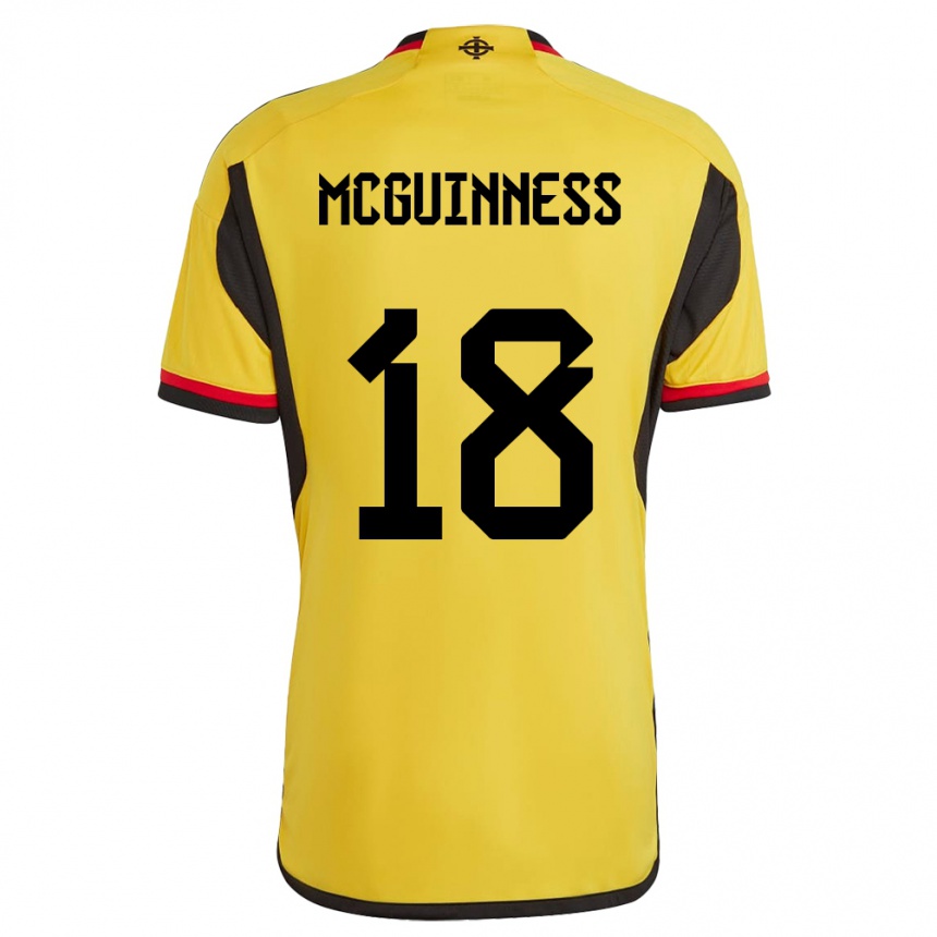 メンズフットボール北アイルランドケイトリン・マクギネス#18白アウェイシャツ24-26ジャージーユニフォーム
