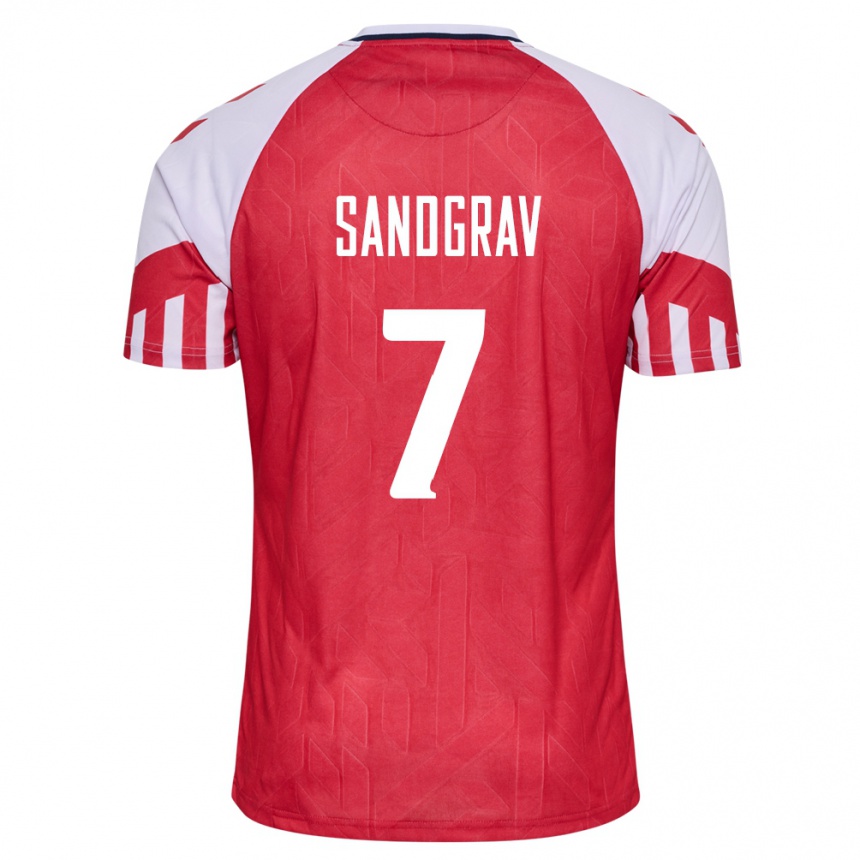 レディースフットボールデンマークギルドサンドグラブ#7赤ホームシャツ24-26ジャージーユニフォーム