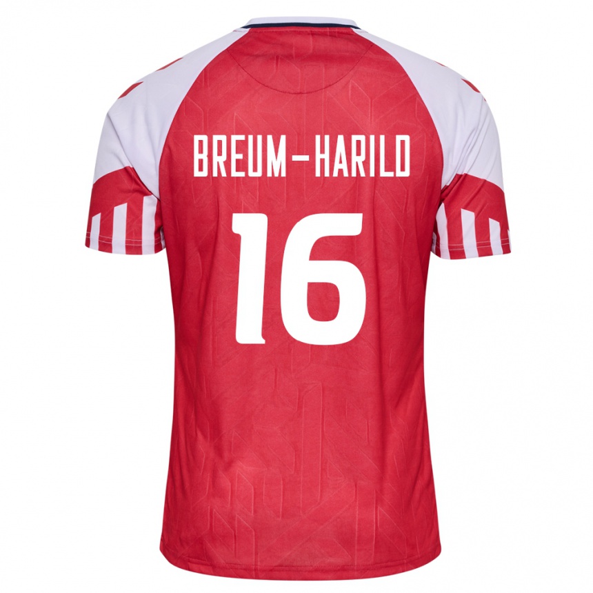 レディースフットボールデンマークトビアス・ブレウム・ハリルド#16赤ホームシャツ24-26ジャージーユニフォーム