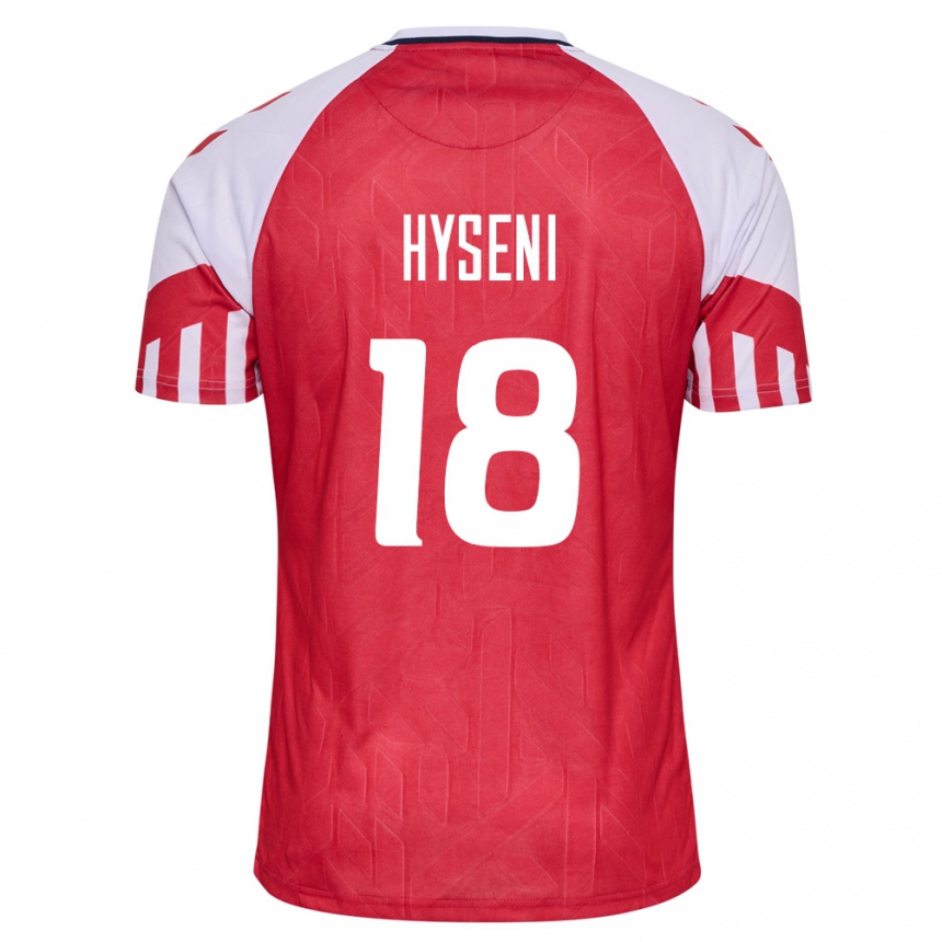 レディースフットボールデンマークオルティ・ハイセニ#18赤ホームシャツ24-26ジャージーユニフォーム