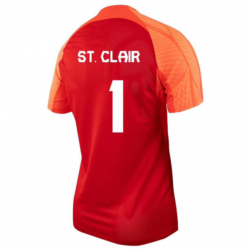 レディースフットボールカナダデイン・セント・クレア#1オレンジホームシャツ24-26ジャージーユニフォーム