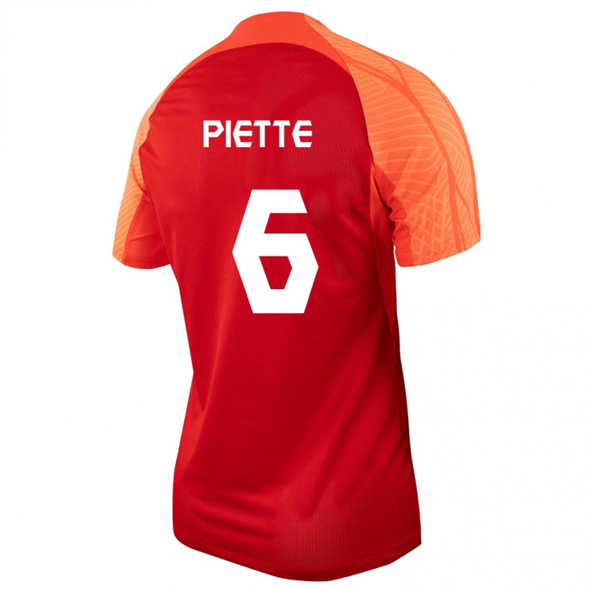 レディースフットボールカナダサミュエル・ピエット#6オレンジホームシャツ24-26ジャージーユニフォーム