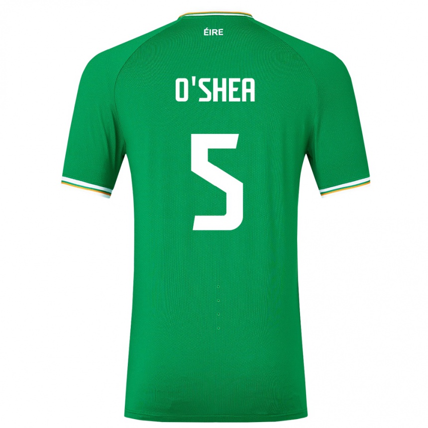 レディースフットボールアイルランド島ダラ・オシェイ#5緑ホームシャツ24-26ジャージーユニフォーム