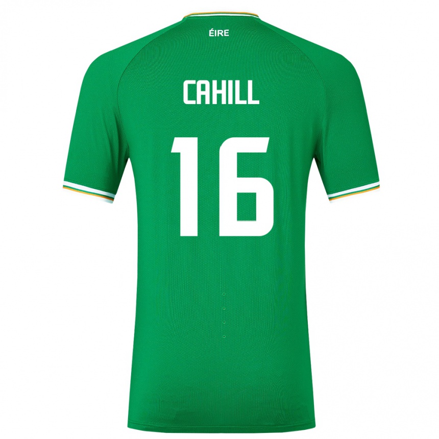 レディースフットボールアイルランド島キリアン・カーヒル#16緑ホームシャツ24-26ジャージーユニフォーム
