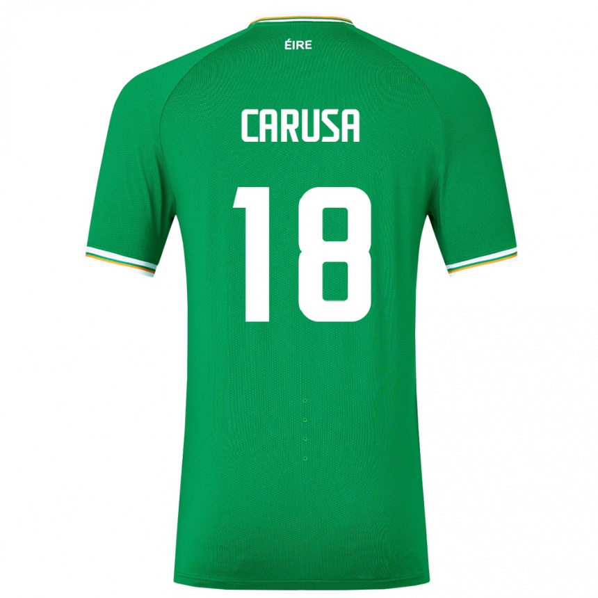 レディースフットボールアイルランド島キーラ・カルーサ#18緑ホームシャツ24-26ジャージーユニフォーム