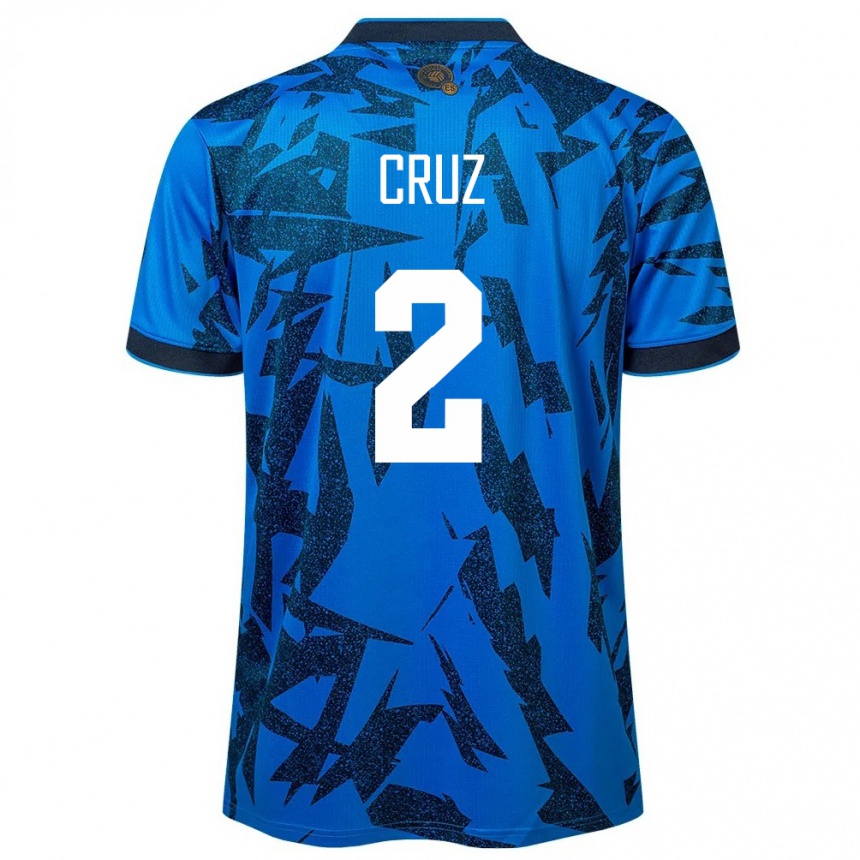 レディースフットボールエルサルバドルMelvin Cruz#2青ホームシャツ24-26ジャージーユニフォーム