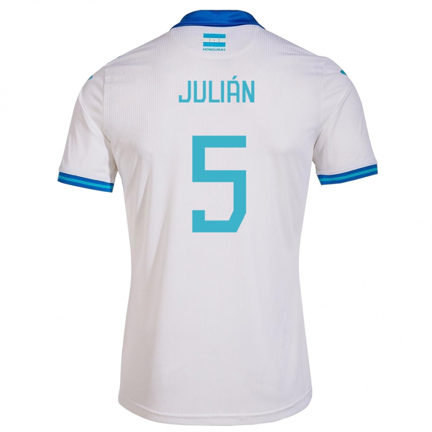 レディースフットボールホンジュラスJulián Martínez#5白ホームシャツ24-26ジャージーユニフォーム