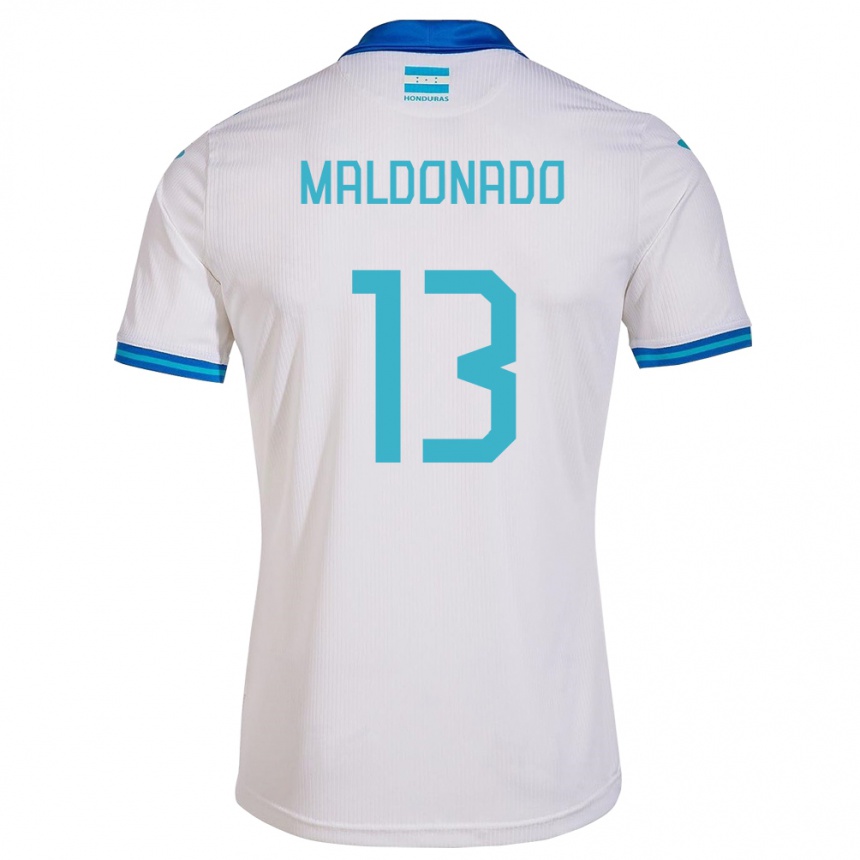 レディースフットボールホンジュラスEdwin Maldonado#13白ホームシャツ24-26ジャージーユニフォーム
