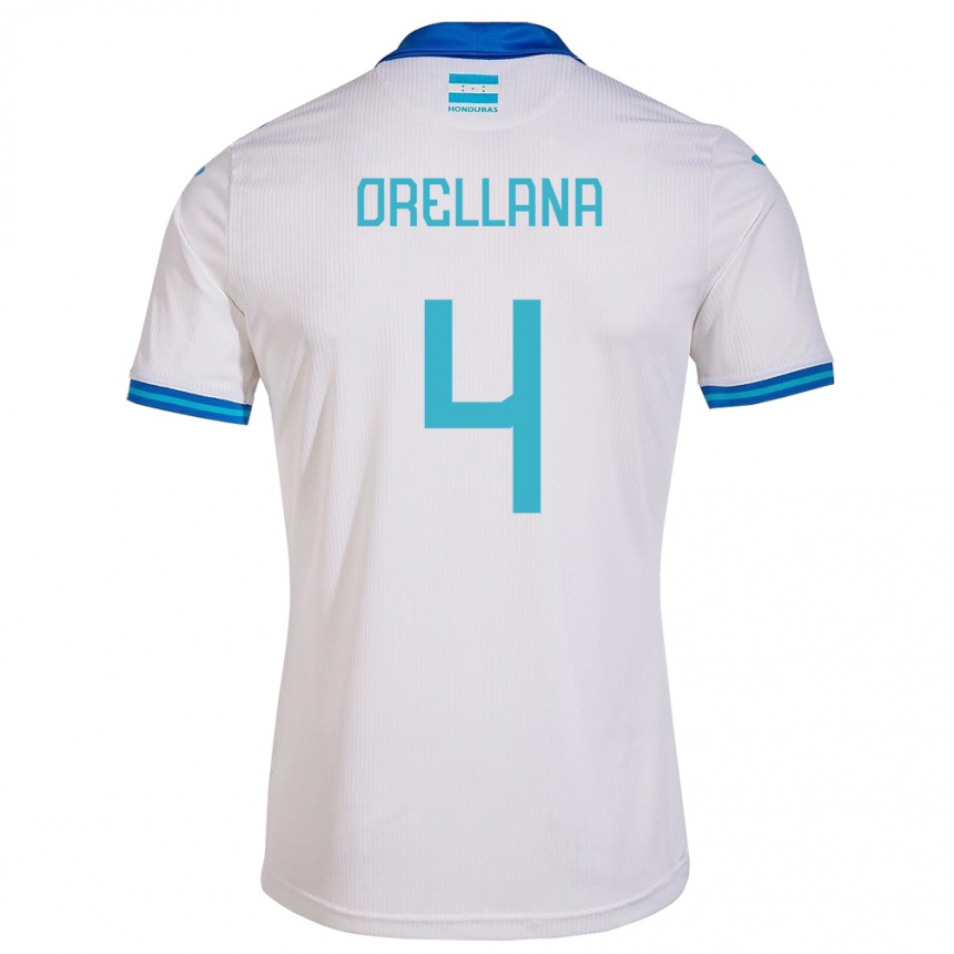 レディースフットボールホンジュラスAndré Orellana#4白ホームシャツ24-26ジャージーユニフォーム