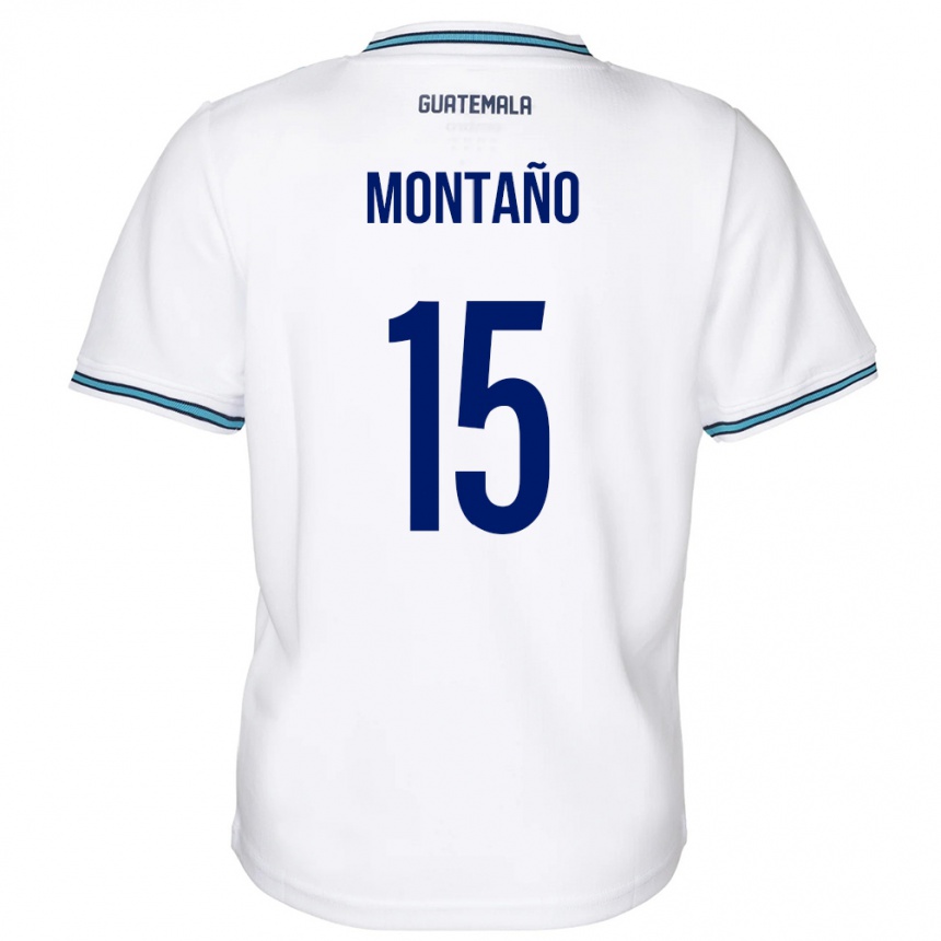 レディースフットボールグアテマラFigo Montaño#15白ホームシャツ24-26ジャージーユニフォーム