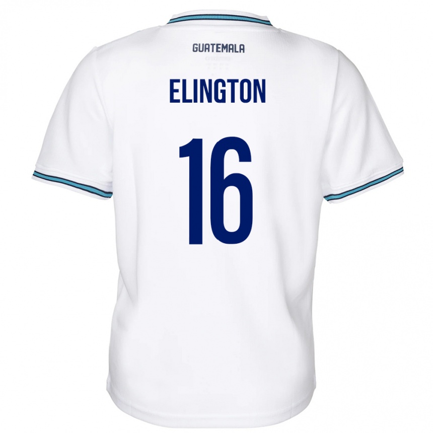 レディースフットボールグアテマラElvi Elington#16白ホームシャツ24-26ジャージーユニフォーム