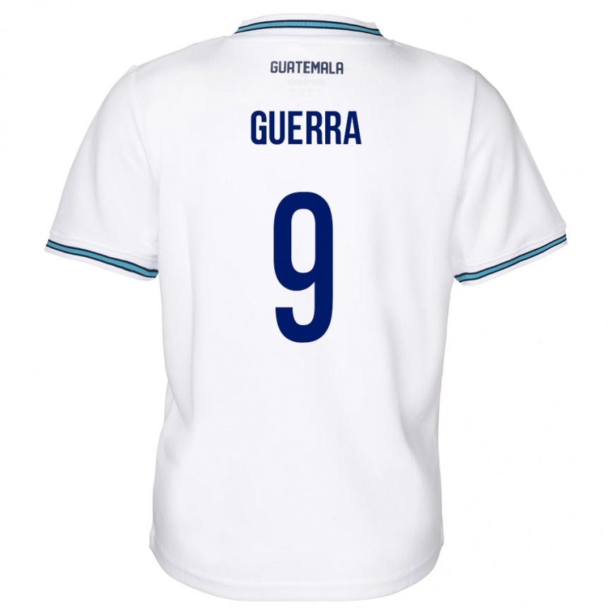 レディースフットボールグアテマラOseas Guerra#9白ホームシャツ24-26ジャージーユニフォーム