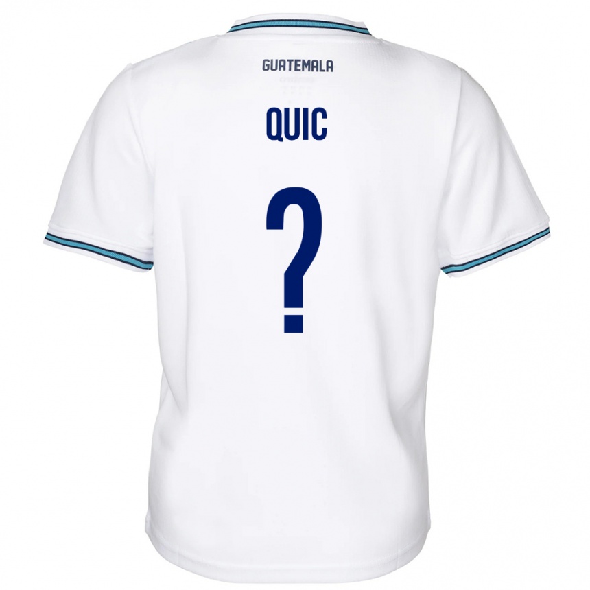 レディースフットボールグアテマラMatthew Quic#0白ホームシャツ24-26ジャージーユニフォーム