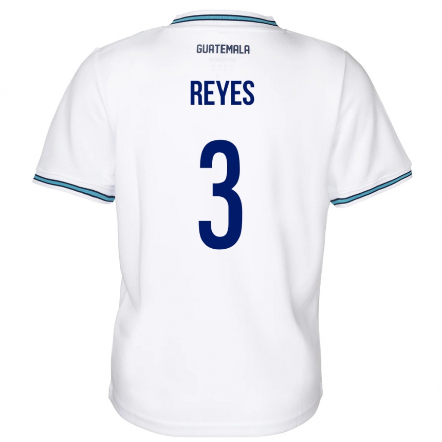 レディースフットボールグアテマラMartha Reyes#3白ホームシャツ24-26ジャージーユニフォーム