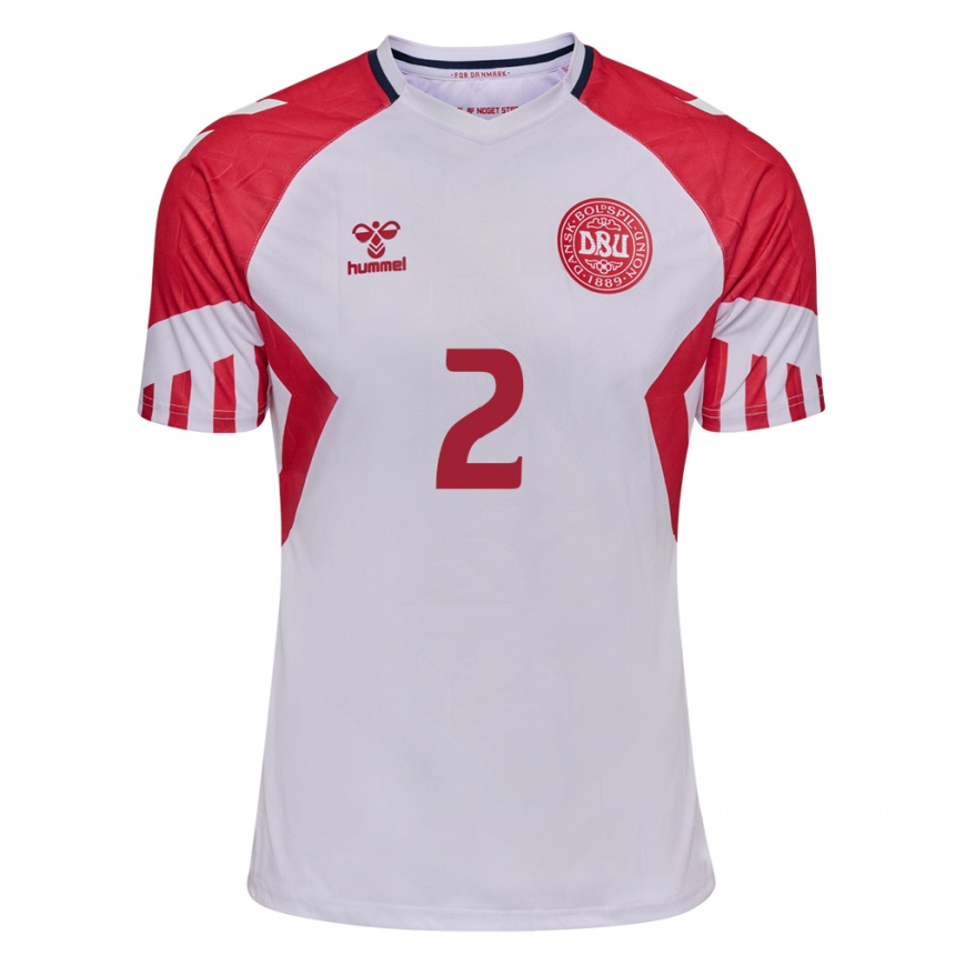 レディースフットボールデンマークアレクサンダー・ブッシュ#2白アウェイシャツ24-26ジャージーユニフォーム