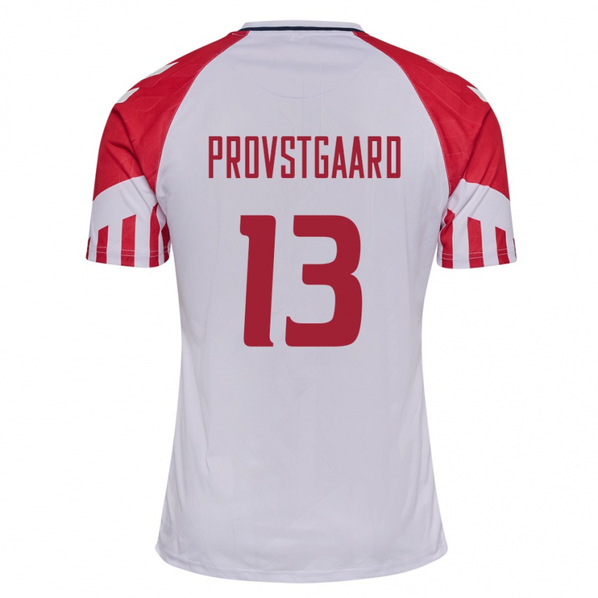 レディースフットボールデンマークオリバー・プロフストガード#13白アウェイシャツ24-26ジャージーユニフォーム