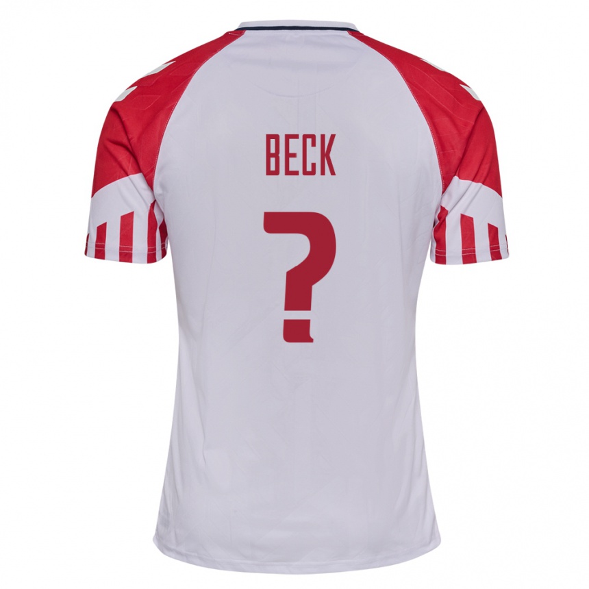 レディースフットボールデンマークジュリアス・ベック#0白アウェイシャツ24-26ジャージーユニフォーム