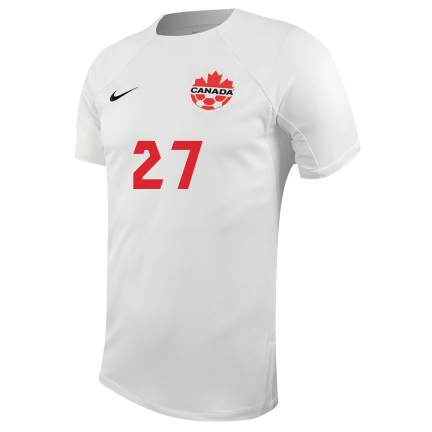 レディースフットボールカナダスラ・イェッカ#27白アウェイシャツ24-26ジャージーユニフォーム