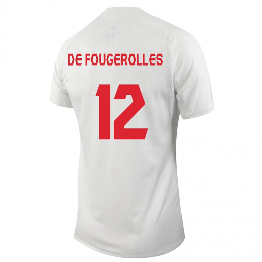 レディースフットボールカナダリュック・ド・フジェロル#12白アウェイシャツ24-26ジャージーユニフォーム