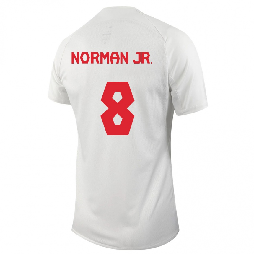 レディースフットボールカナダデイビット・ノーマン・ジュニア#8白アウェイシャツ24-26ジャージーユニフォーム