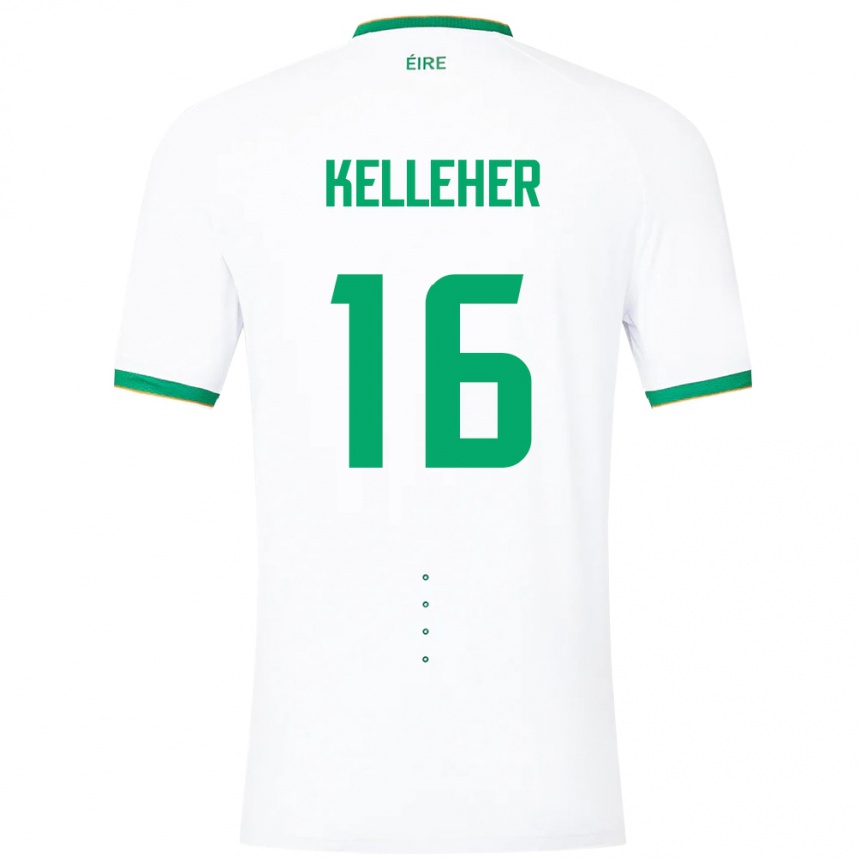 レディースフットボールアイルランド島クィービーン・ケレハー#16白アウェイシャツ24-26ジャージーユニフォーム