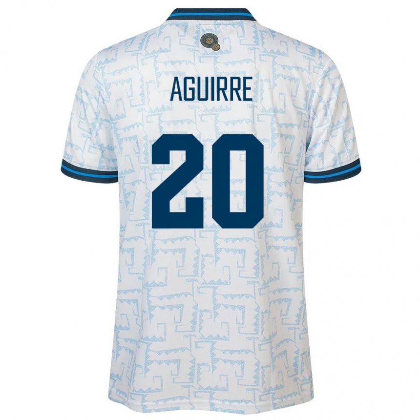レディースフットボールエルサルバドルJonathan Aguirre#20白アウェイシャツ24-26ジャージーユニフォーム