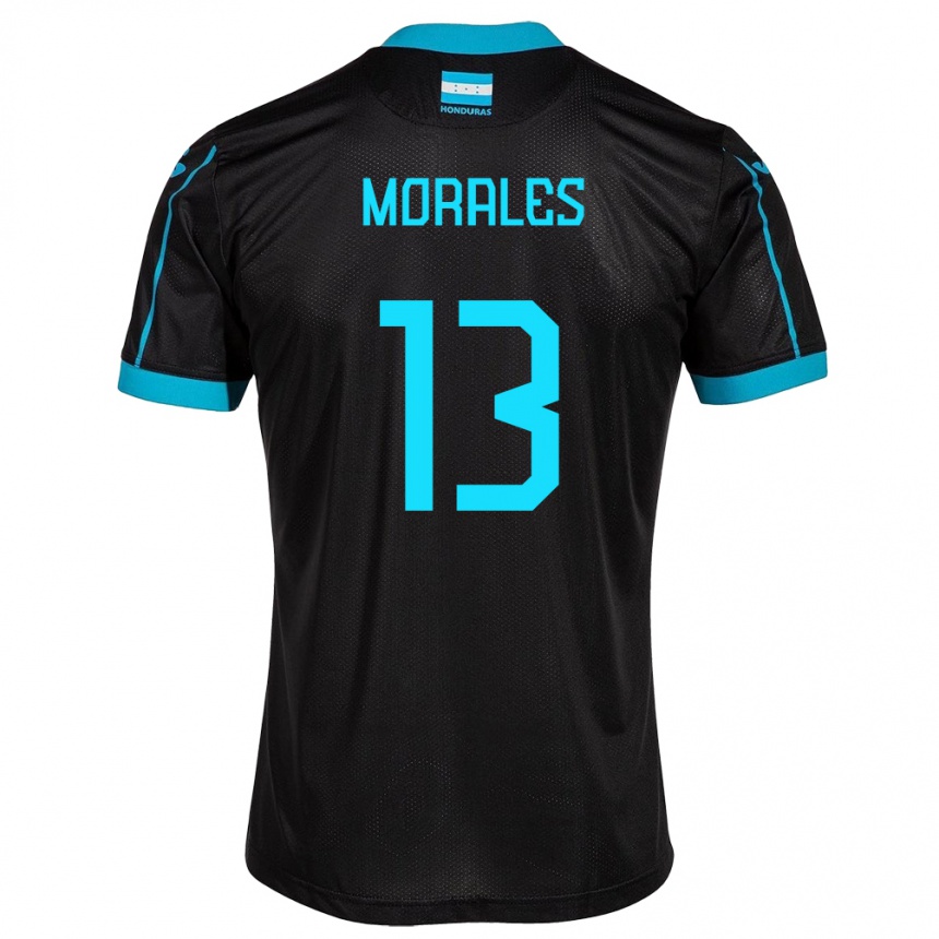 レディースフットボールホンジュラスMaikol Morales#13黒アウェイシャツ24-26ジャージーユニフォーム