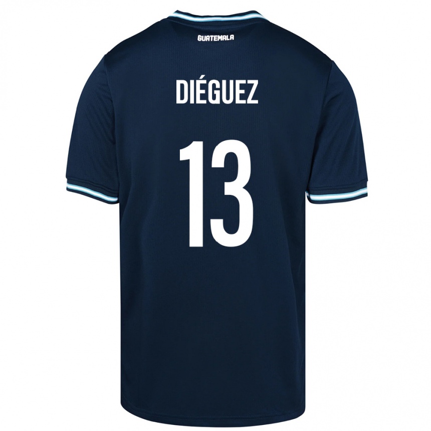 レディースフットボールグアテマラJonathan Diéguez#13青アウェイシャツ24-26ジャージーユニフォーム