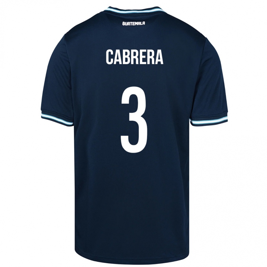 レディースフットボールグアテマラGabriel Cabrera#3青アウェイシャツ24-26ジャージーユニフォーム