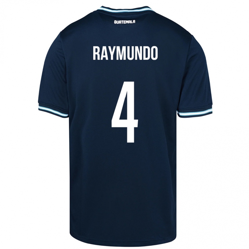 レディースフットボールグアテマラCristopher Raymundo#4青アウェイシャツ24-26ジャージーユニフォーム