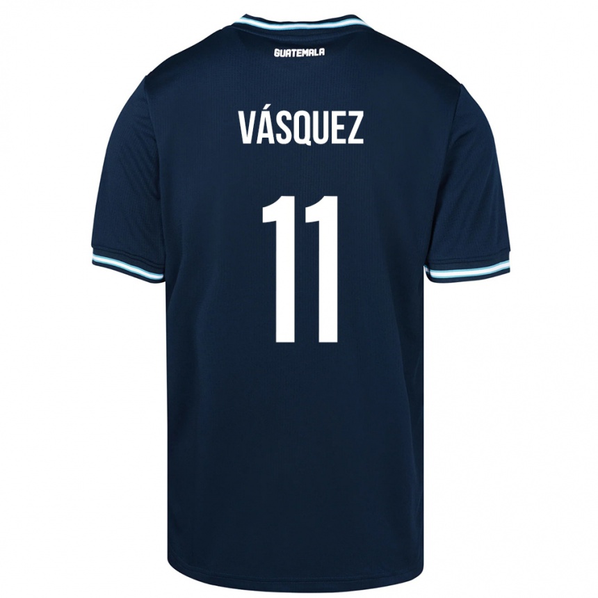 レディースフットボールグアテマラGabino Vásquez#11青アウェイシャツ24-26ジャージーユニフォーム