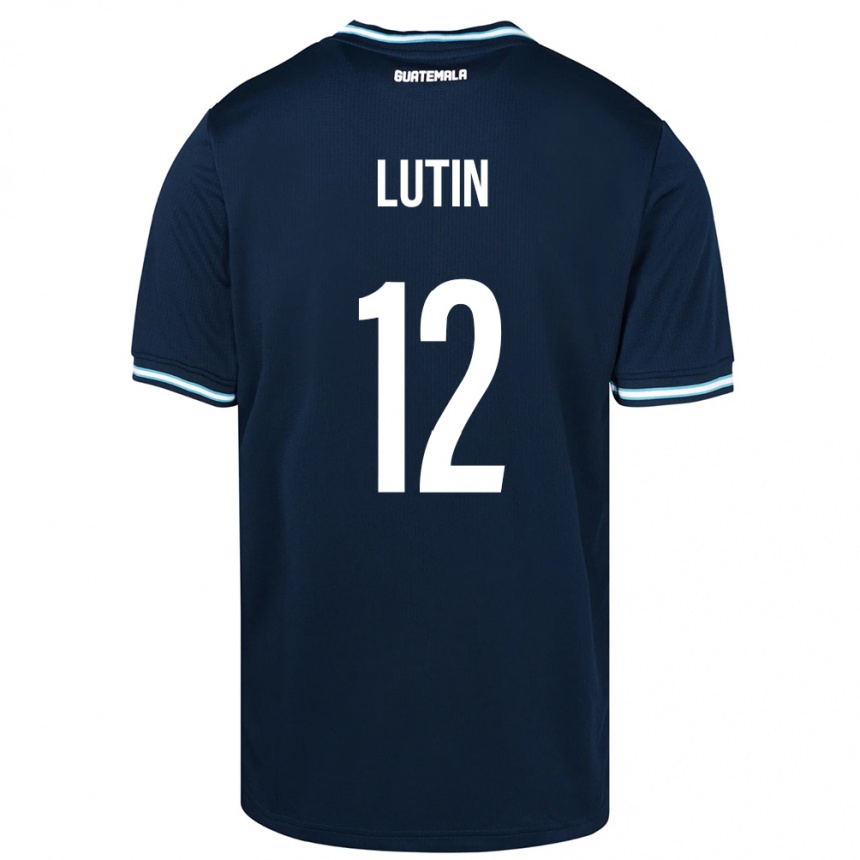 レディースフットボールグアテマラJohn Lutin#12青アウェイシャツ24-26ジャージーユニフォーム