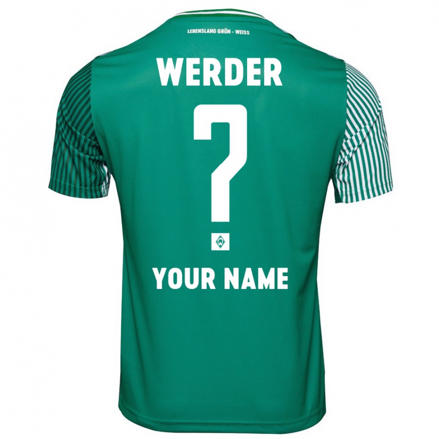 キッズフットボールあなたの名前#0緑ホームシャツ2023/24ジャージーユニフォーム