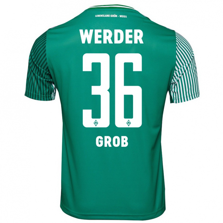 キッズフットボールクリスティアン・グロス#36緑ホームシャツ2023/24ジャージーユニフォーム
