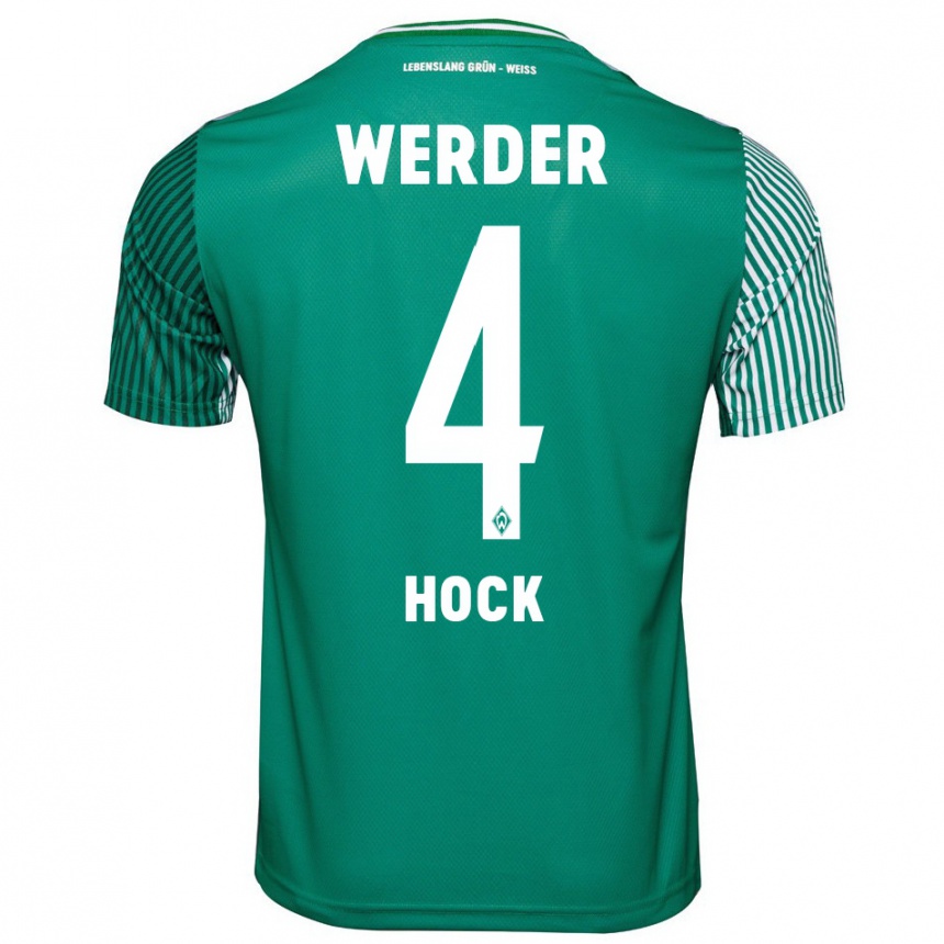 キッズフットボールアレクサンダー・ホック#4緑ホームシャツ2023/24ジャージーユニフォーム
