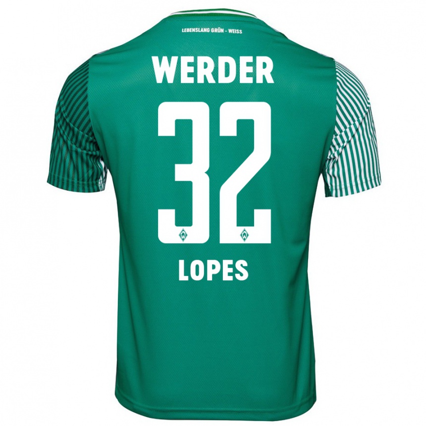 キッズフットボールエウジェニオ・ジュニア・ロープス#32緑ホームシャツ2023/24ジャージーユニフォーム