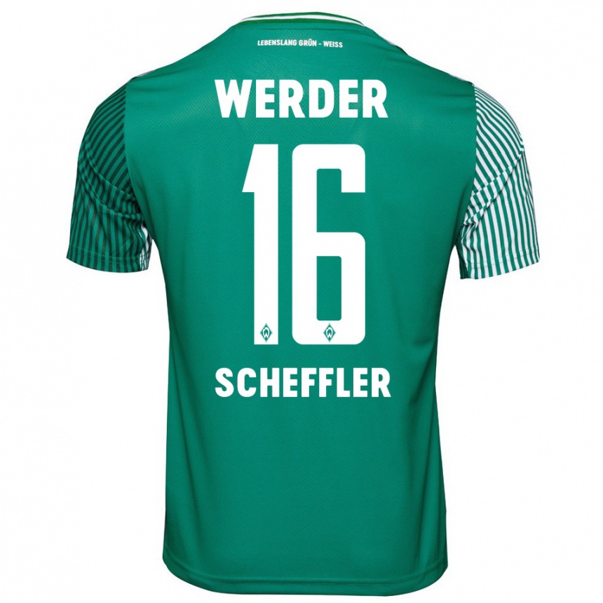 キッズフットボールイアン・シェフラー#16緑ホームシャツ2023/24ジャージーユニフォーム