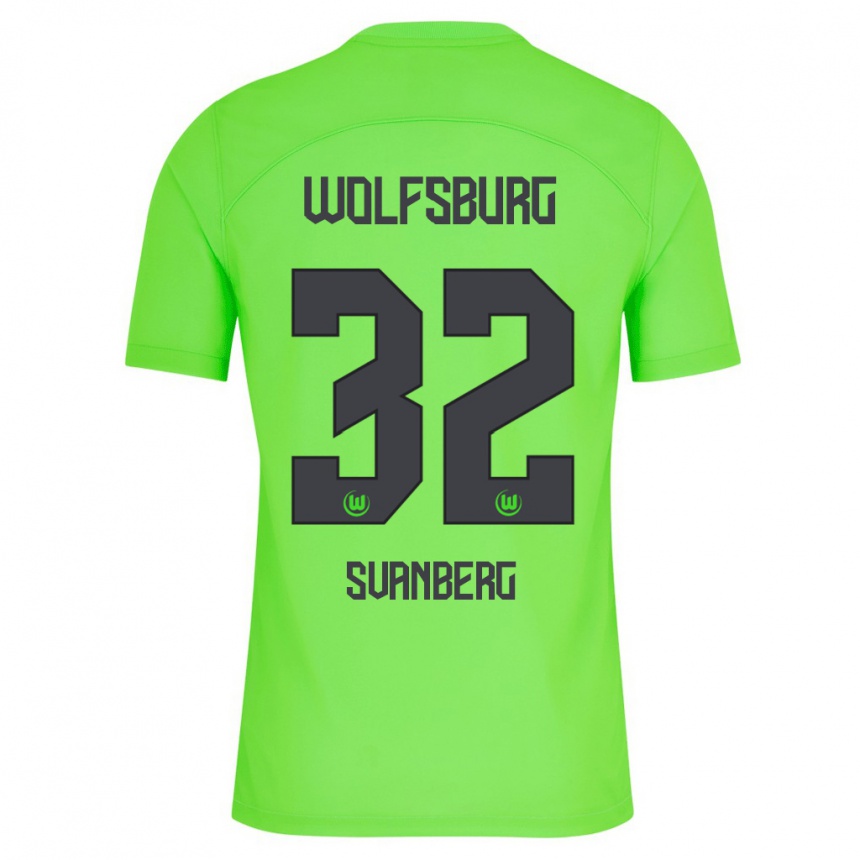 キッズフットボールマティアス・スバンベリ#32緑ホームシャツ2023/24ジャージーユニフォーム