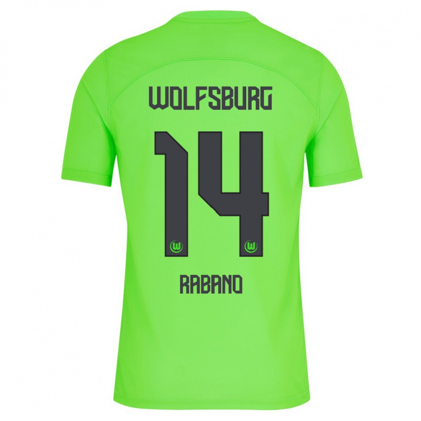 キッズフットボールヌリア・ラバノ#14緑ホームシャツ2023/24ジャージーユニフォーム