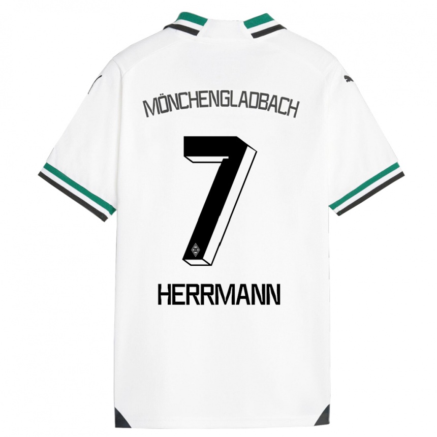キッズフットボールパトリック・ヘアマン#7ホワイトグリーンホームシャツ2023/24ジャージーユニフォーム