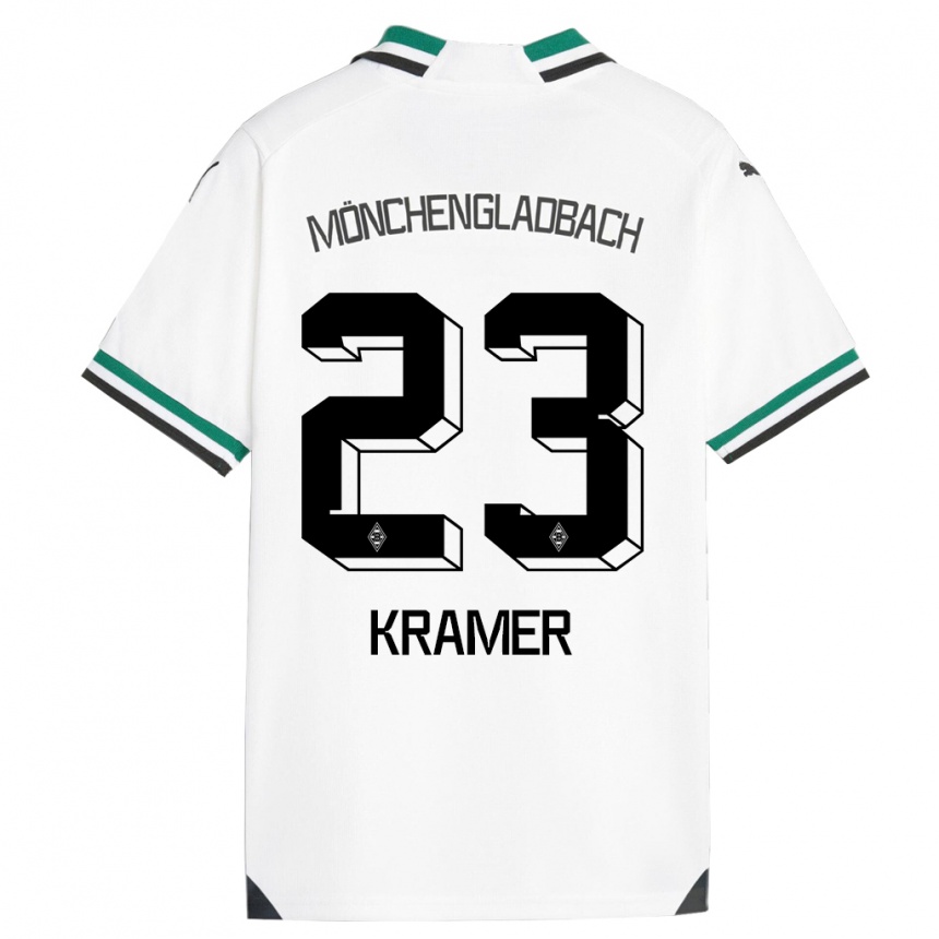 キッズフットボールクリストフ・クラマー#23ホワイトグリーンホームシャツ2023/24ジャージーユニフォーム