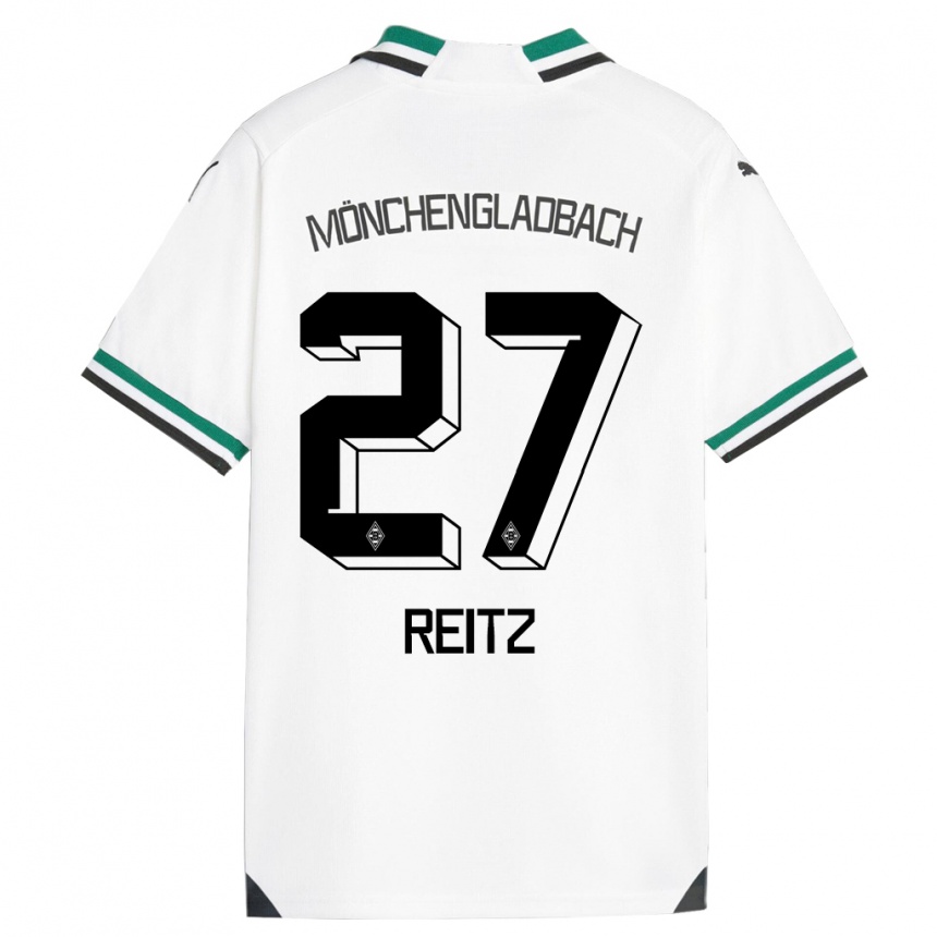 キッズフットボールロッコ・ライツ#27ホワイトグリーンホームシャツ2023/24ジャージーユニフォーム