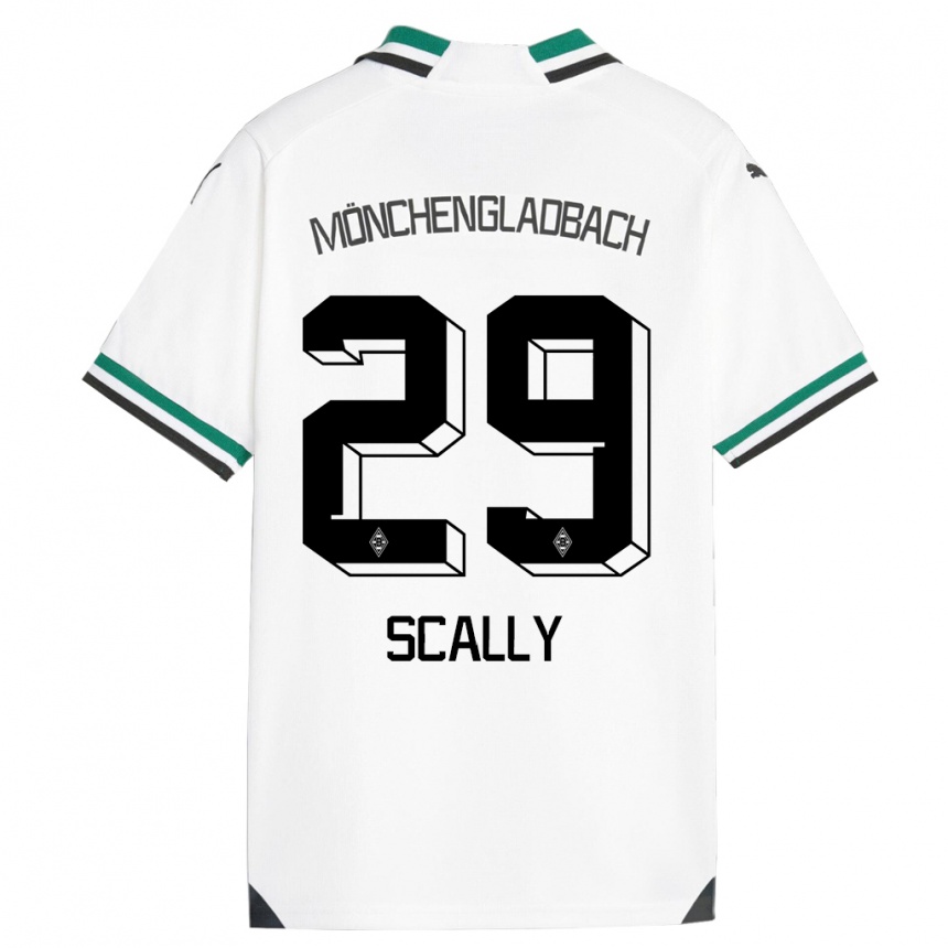 キッズフットボールジョゼフ・スカリー#29ホワイトグリーンホームシャツ2023/24ジャージーユニフォーム