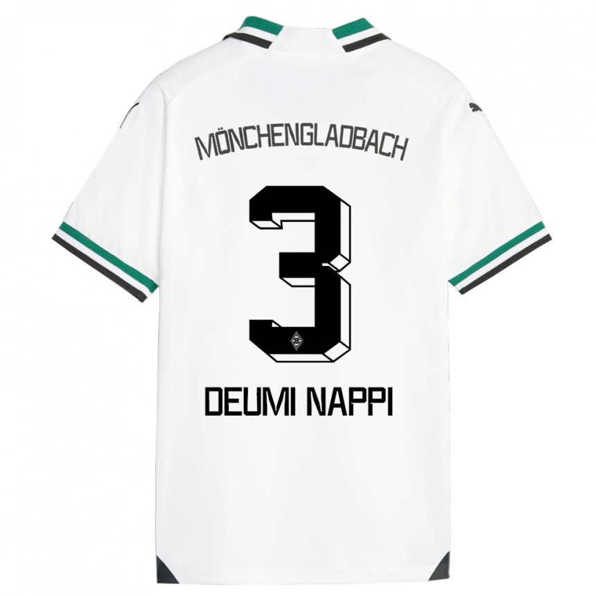 キッズフットボールディミトリエ・デウミ・ナッピ#3ホワイトグリーンホームシャツ2023/24ジャージーユニフォーム