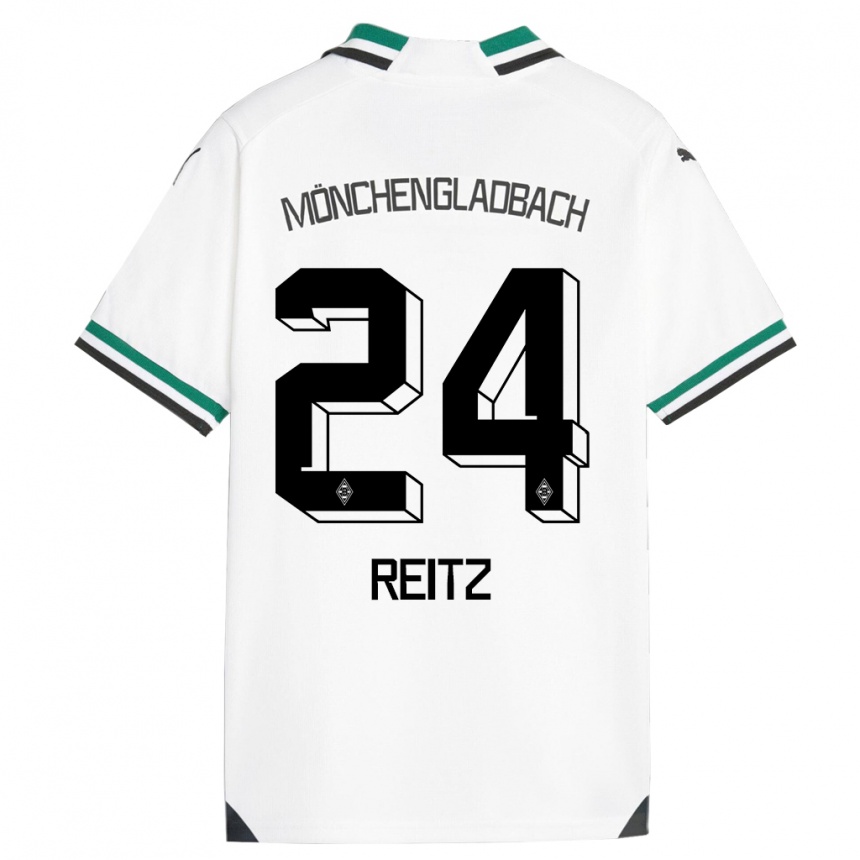 キッズフットボールトニー・ライツ#24ホワイトグリーンホームシャツ2023/24ジャージーユニフォーム