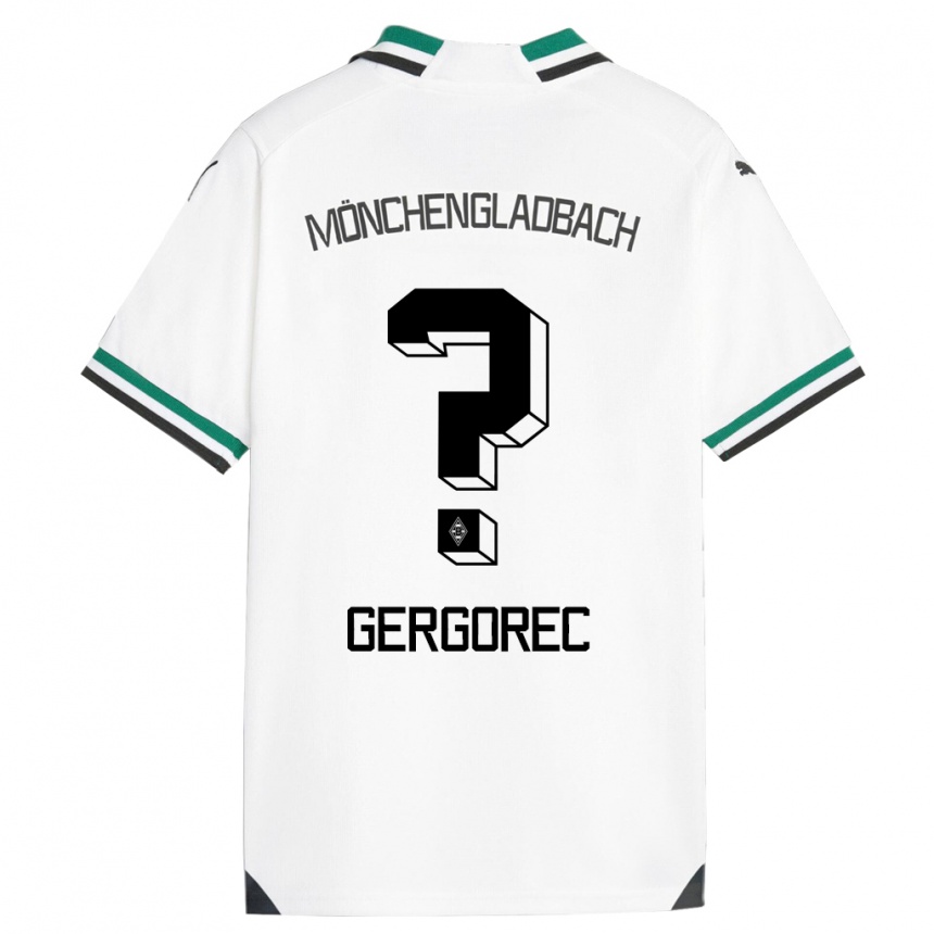 キッズフットボールノエル・ゲルゴレック#0ホワイトグリーンホームシャツ2023/24ジャージーユニフォーム