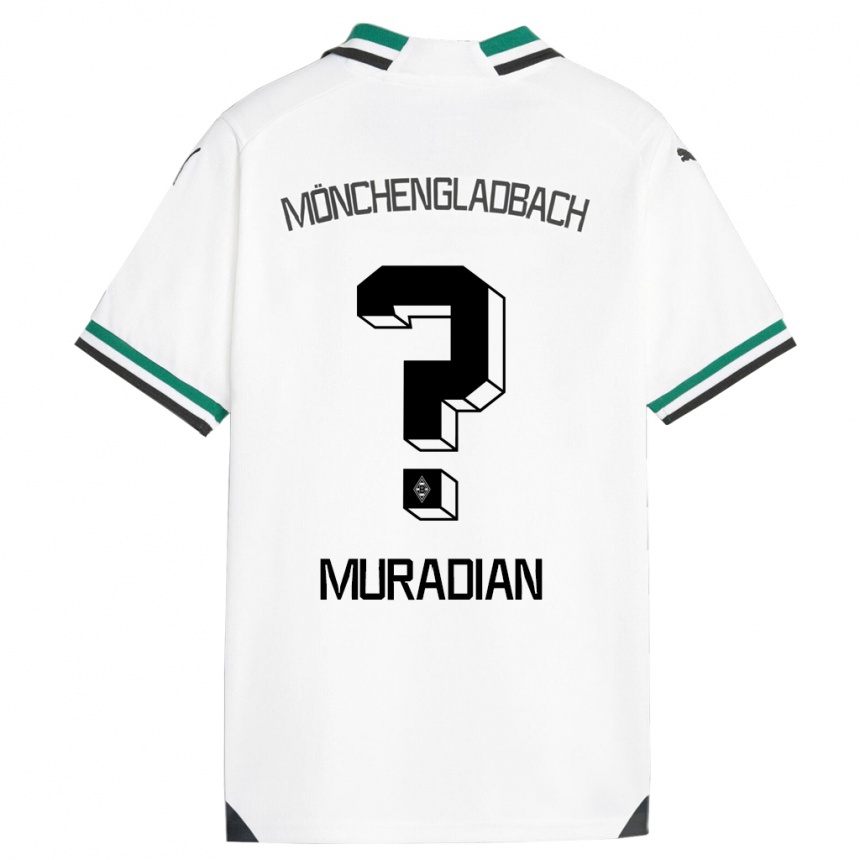 キッズフットボールアルテム・ムラディアン#0ホワイトグリーンホームシャツ2023/24ジャージーユニフォーム