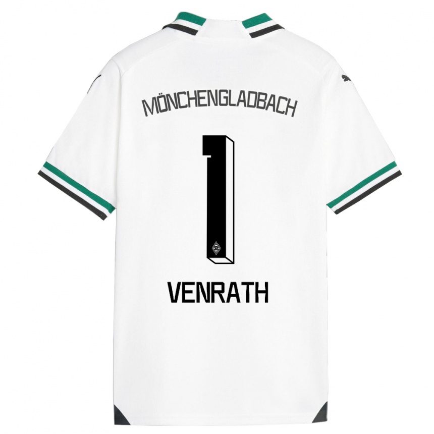 キッズフットボールリサ・ヴェンラス#1ホワイトグリーンホームシャツ2023/24ジャージーユニフォーム
